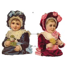 Large Victorian Babies with Flowers Scraps ~ Germany